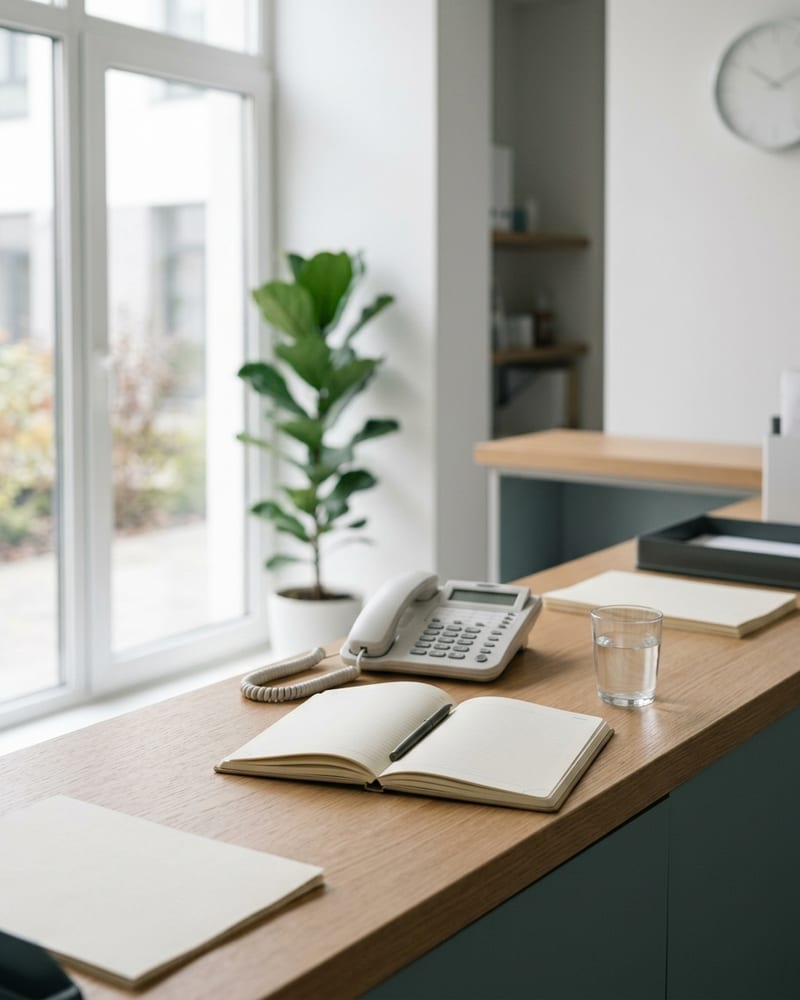 Администратор клиники согласует визит: запись и вопросы о помощи при деменции